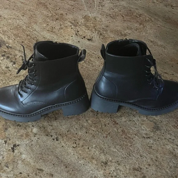 Madden Girl Black Lace-Up Boots - Picture 4 of 8